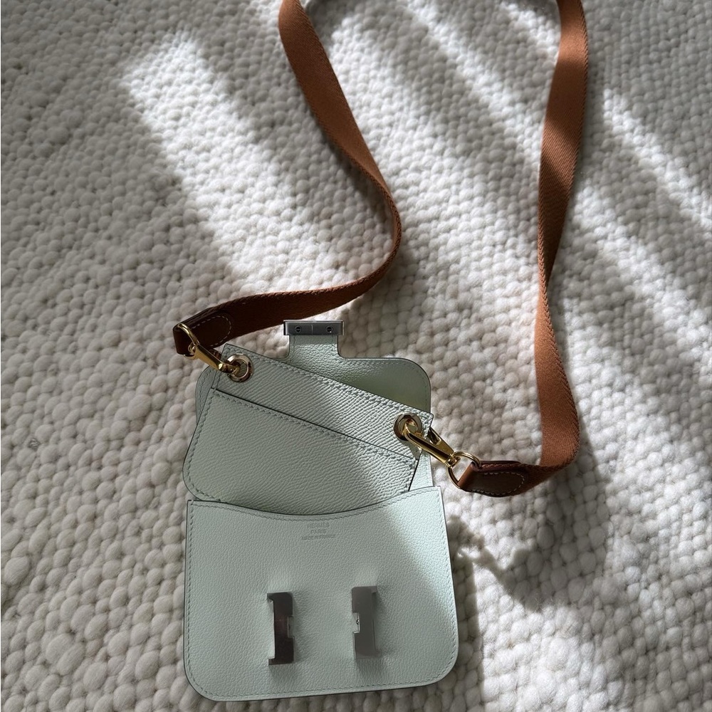 Hermes Constance Mini  slim wallet (belt bag or crossbody bag) in Vert Frizz